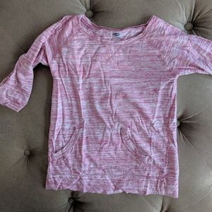 Girls pink 3/4 length shirt.